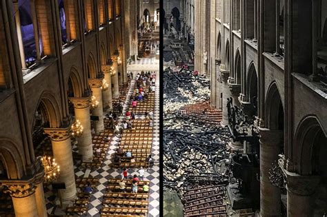 notre dame fire before and after